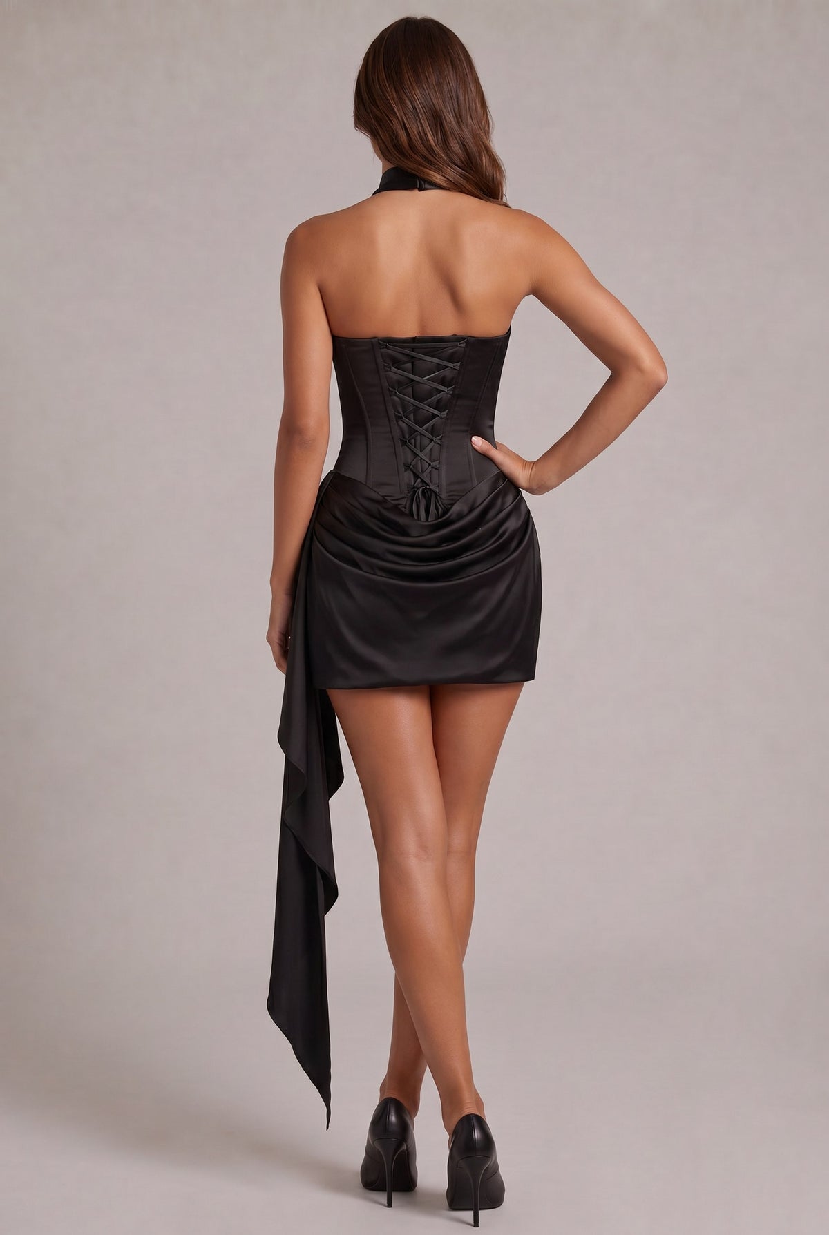 Satin Corset Strapless Mini Dress