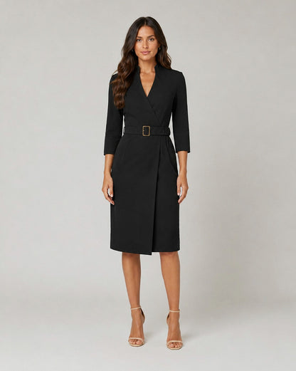 Belted Wrap Midi Dress
