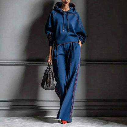 Contrast Trim Hooded Matching Set