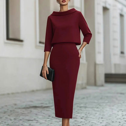 Crepe Off Shoulder Midi Two Piece Set