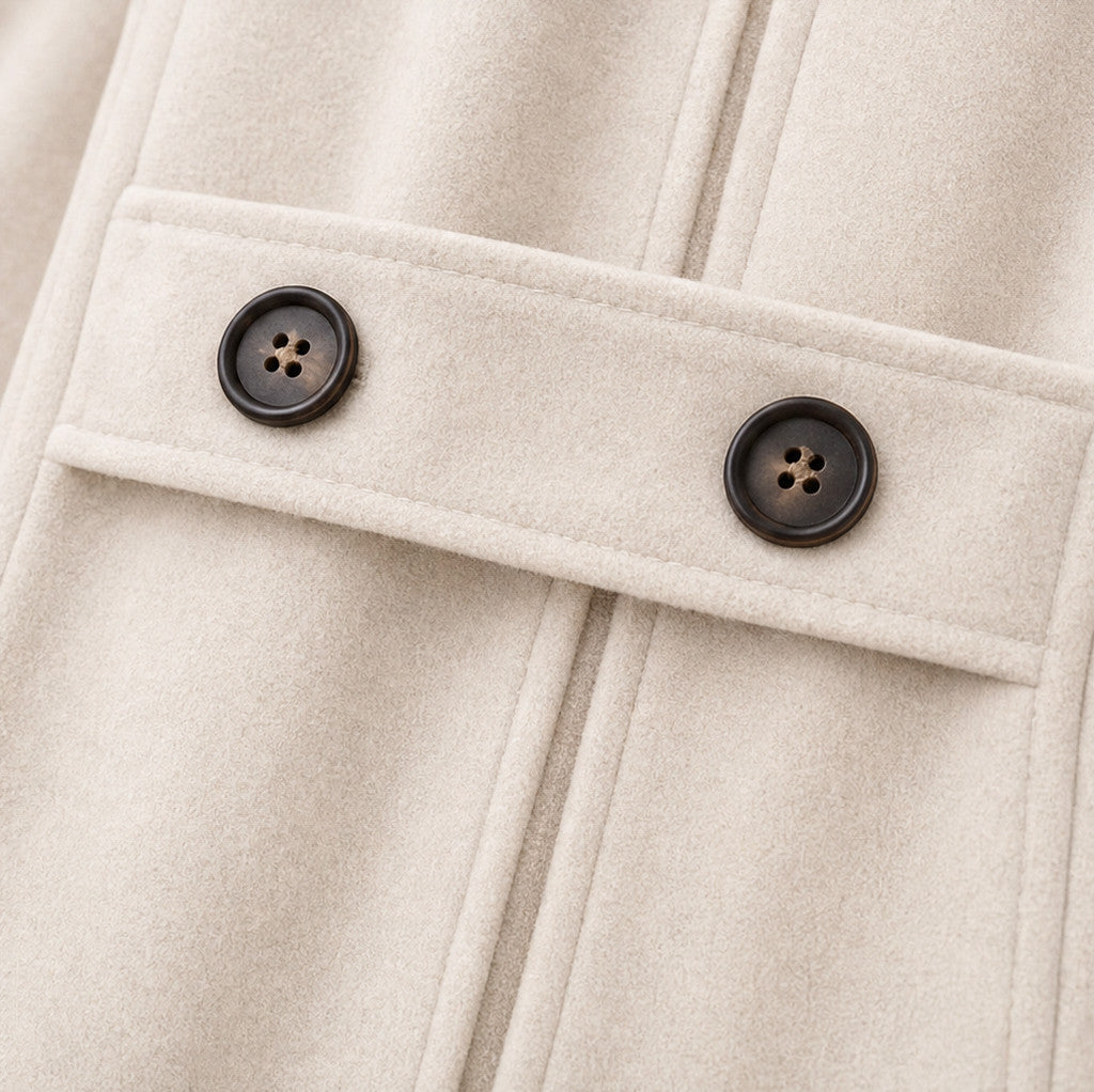 Double Breasted Hooded Long Sleeve Coat