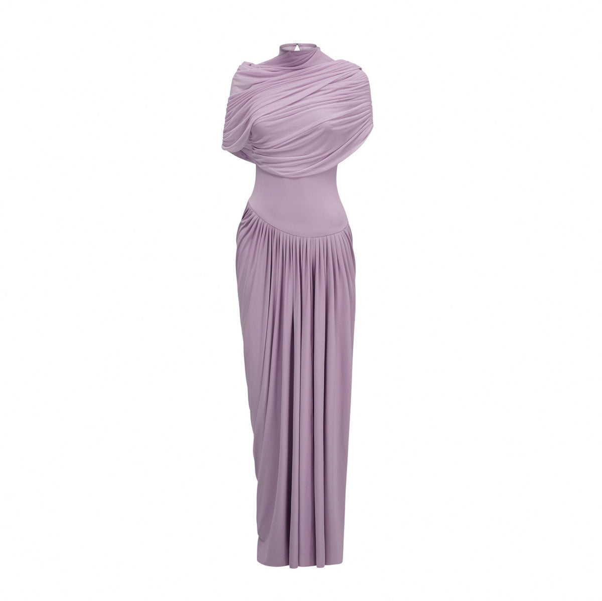 Draped Cap Sleeve Maxi Dress