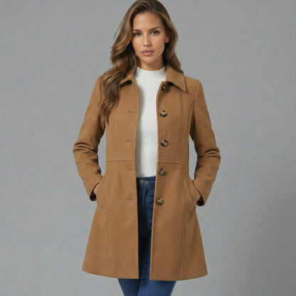 Fitted Collared Long Sleeve Coat