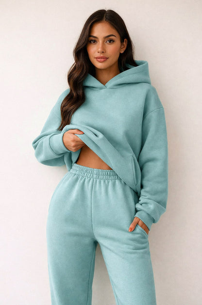 Fleece Hooded Lounge Matching Set