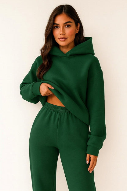 Fleece Hooded Lounge Matching Set