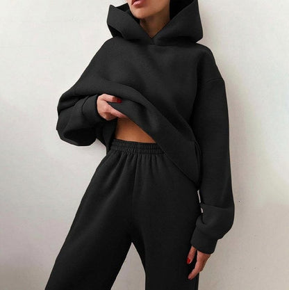Fleece Hooded Lounge Matching Set