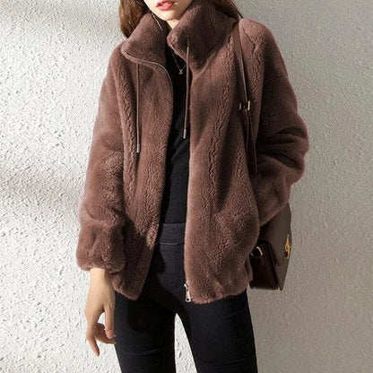 Fleece Zip Front Long Sleeve Jacket