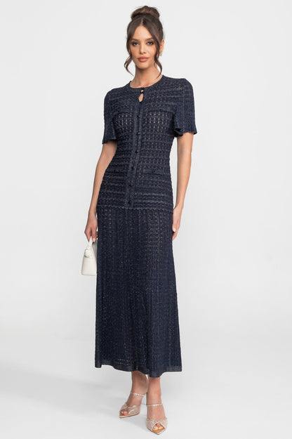 Knit Button Front Maxi Dress