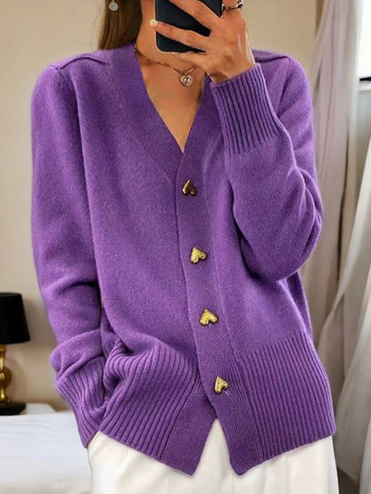 Knit Long Sleeve Button Cardigan