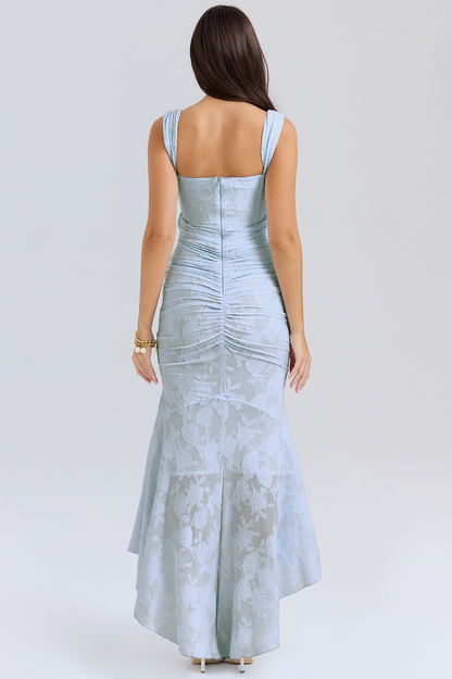 Lace Corset Ruched Midi Dress