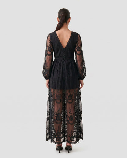 Lace Long Sleeve Maxi Dress