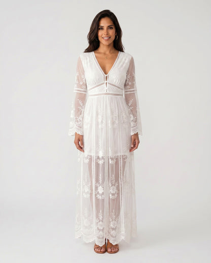 Lace Long Sleeve Maxi Dress