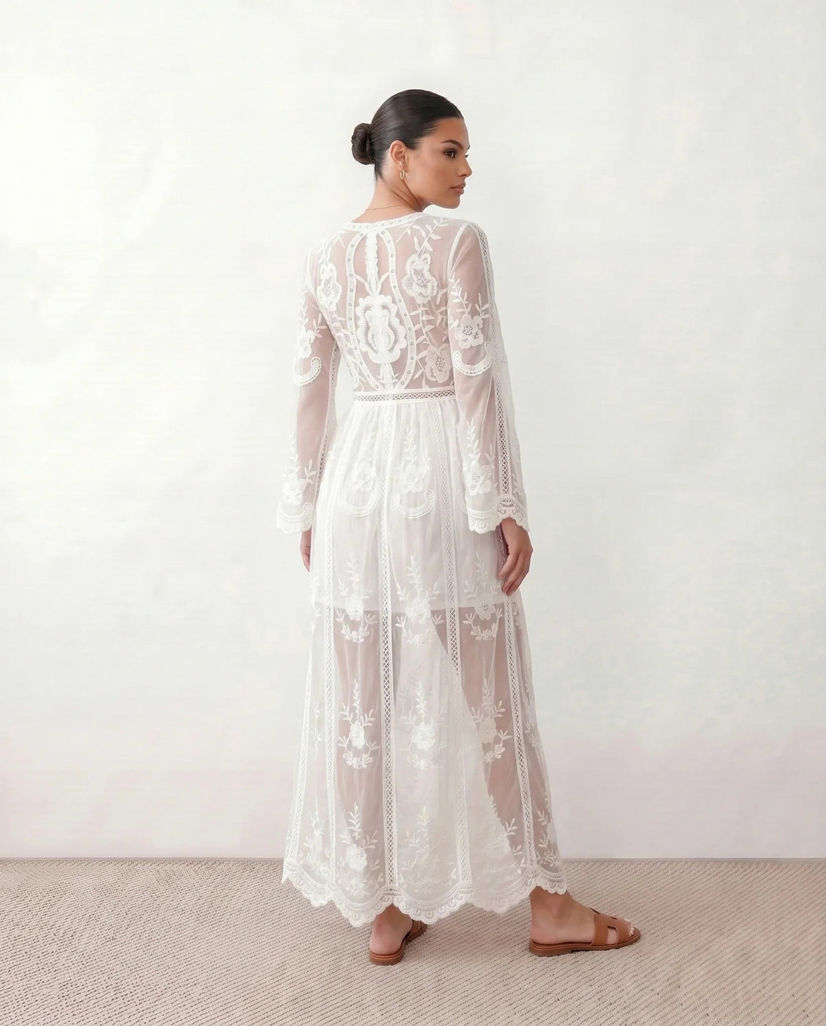 Lace Long Sleeve Maxi Dress