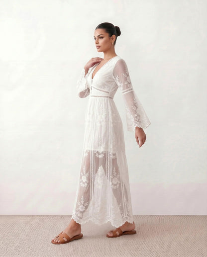 Lace Long Sleeve Maxi Dress