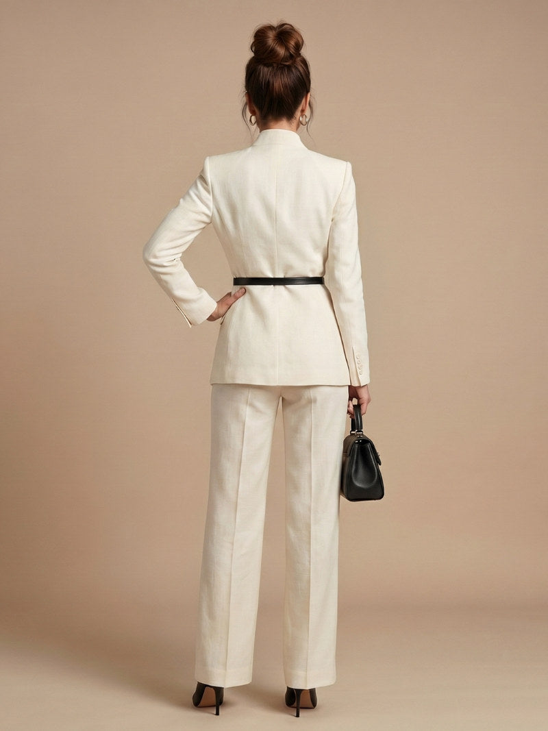 Long Sleeve Belted Blazer Matching Set