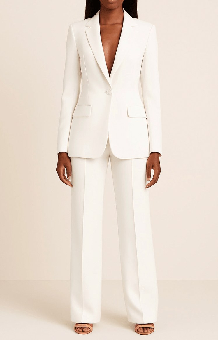 Long Sleeve Blazer and Wide Leg Pants Set