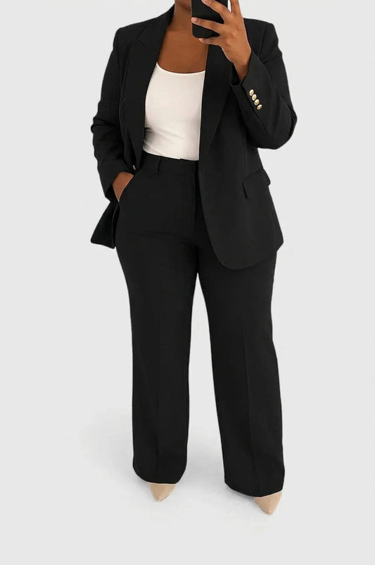 Long Sleeve Blazer Pants Matching Set
