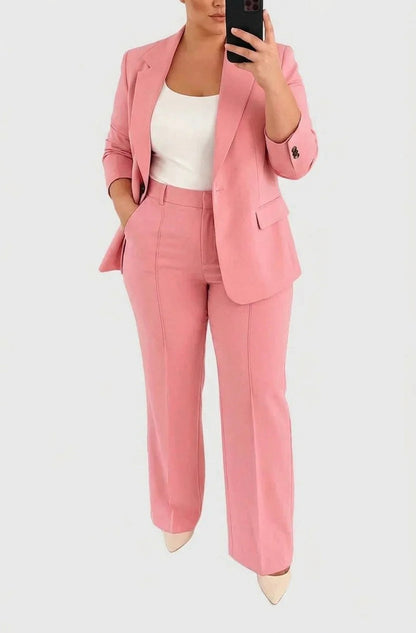 Long Sleeve Blazer Pants Matching Set