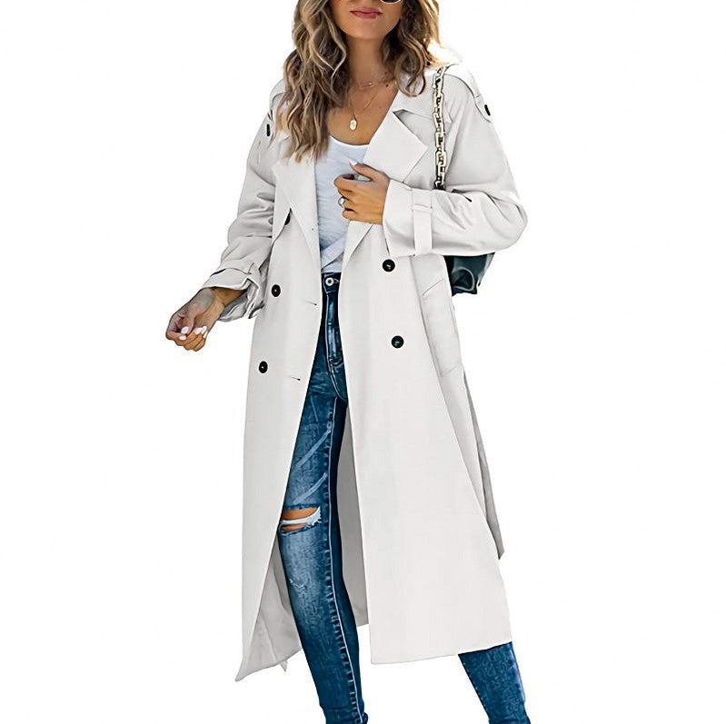 Long Sleeve Lapel Trench Coat