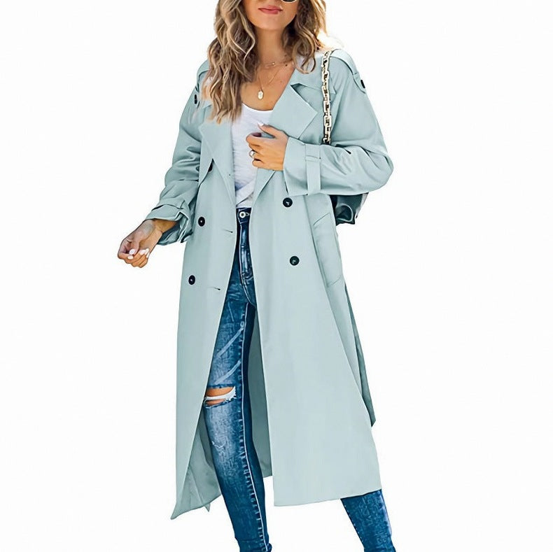 Long Sleeve Lapel Trench Coat