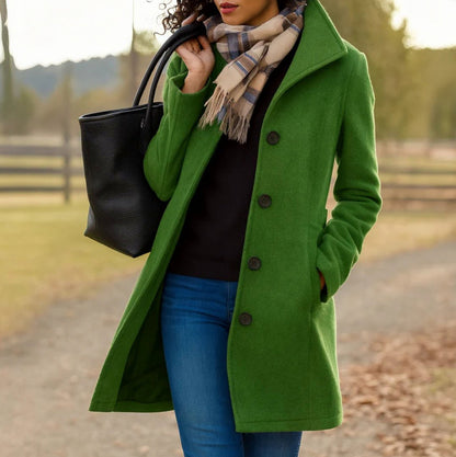 Long Sleeve Stand Collar Coat