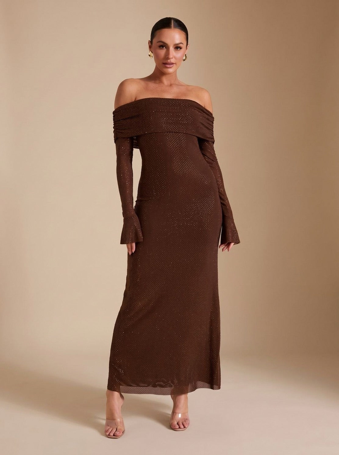 Long Sleeve Off Shoulder Maxi Dress