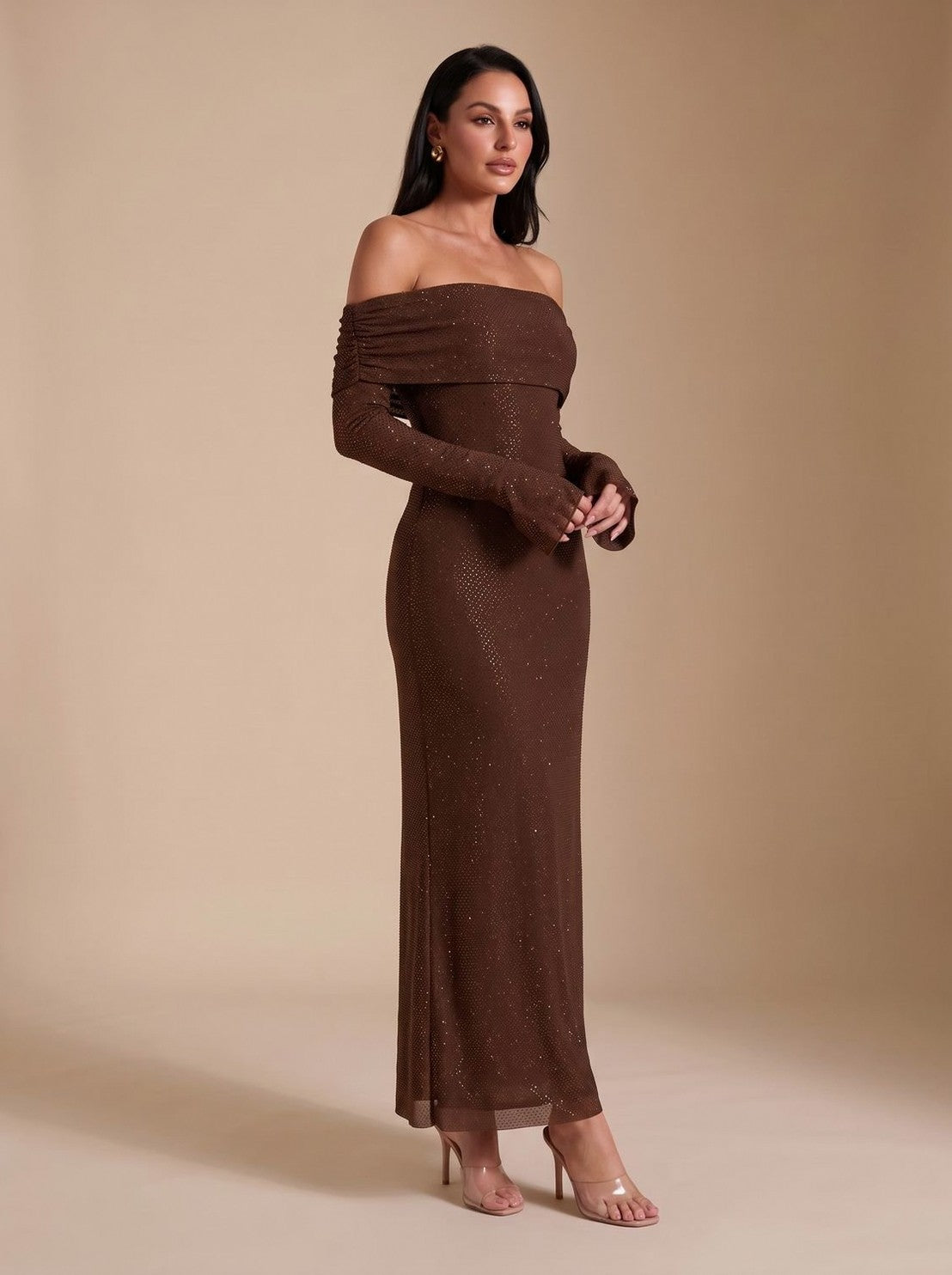 Long Sleeve Off Shoulder Maxi Dress