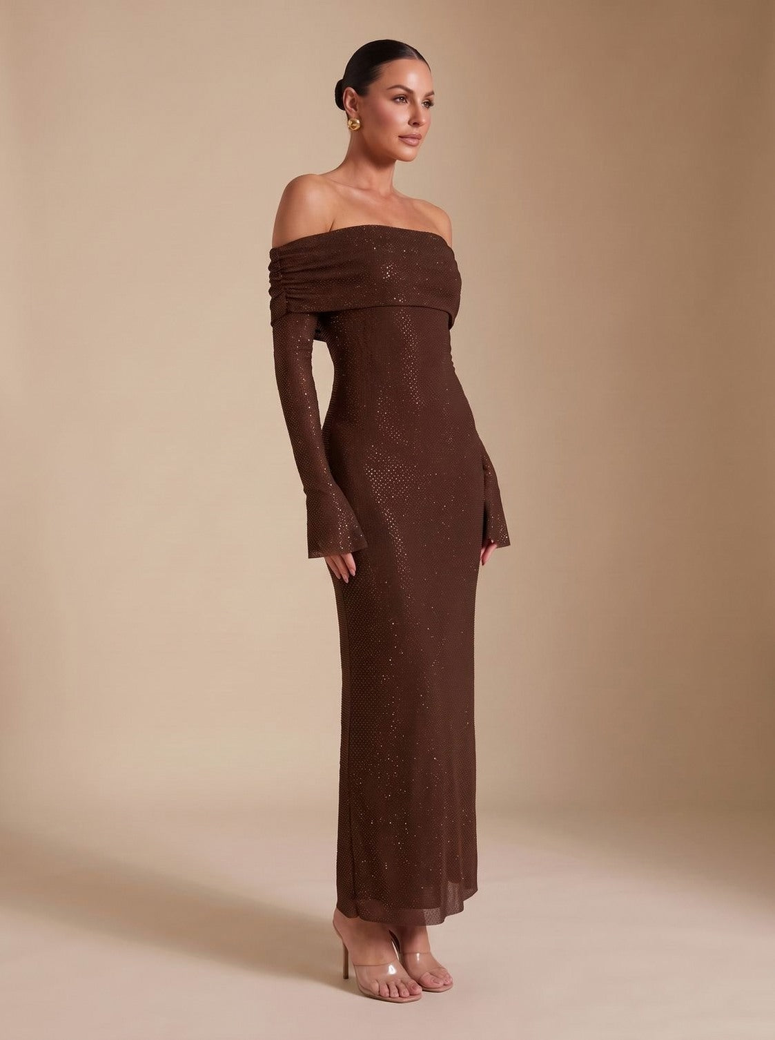 Long Sleeve Off Shoulder Maxi Dress