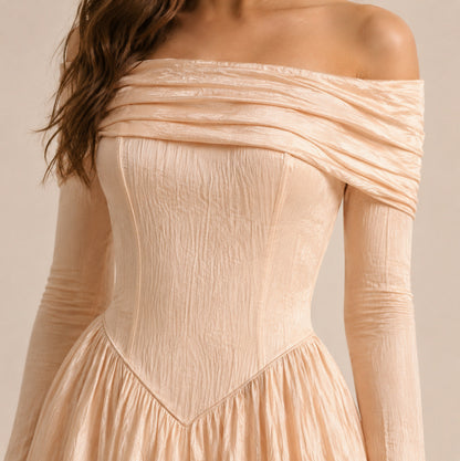 Long Sleeve Off Shoulder Mini Dress