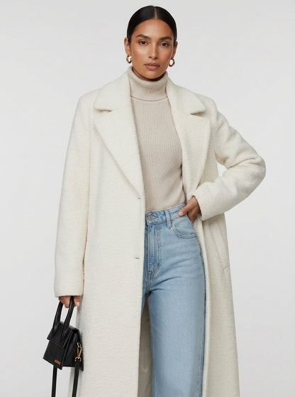 Oversized Notch Lapel Long Coat