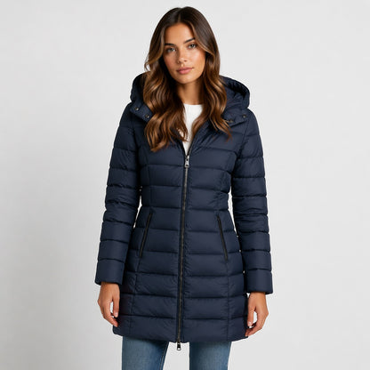 Quilted Hooded Long Sleeve Puffer Jacket