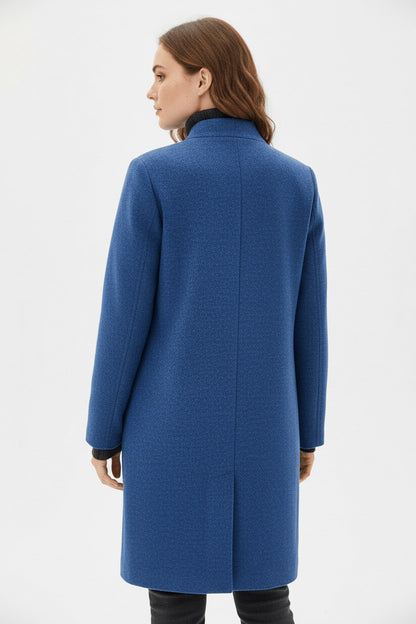 Stand Collar Button Front Coat