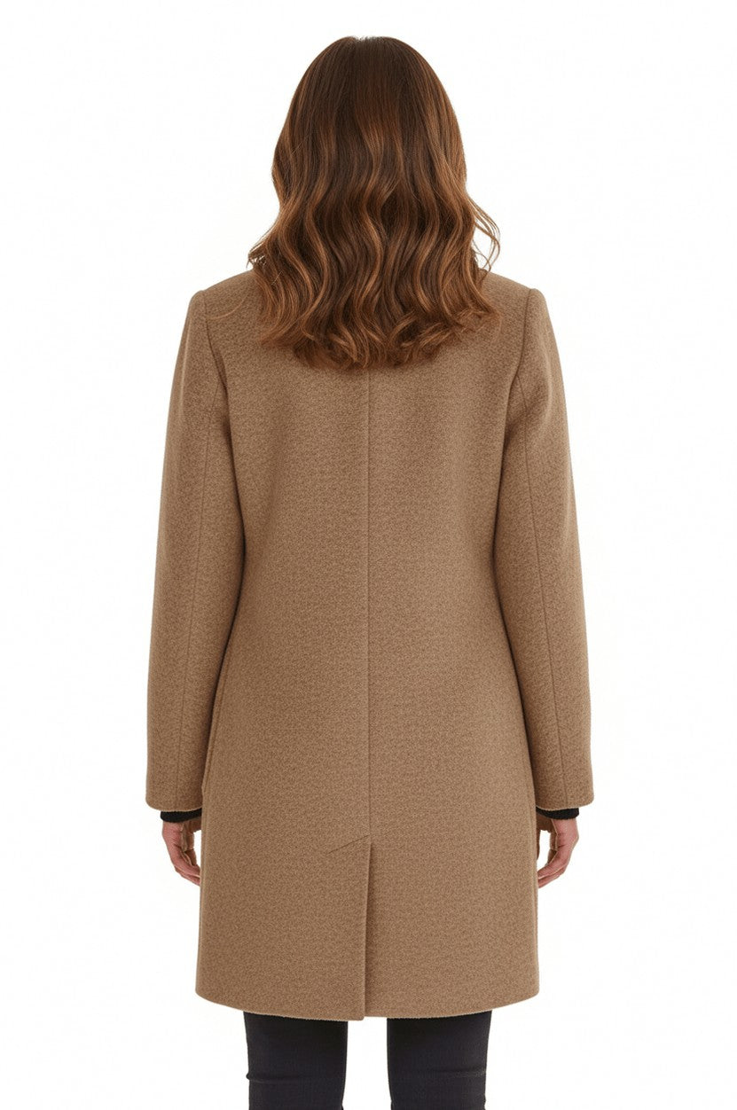 Stand Collar Button Front Coat